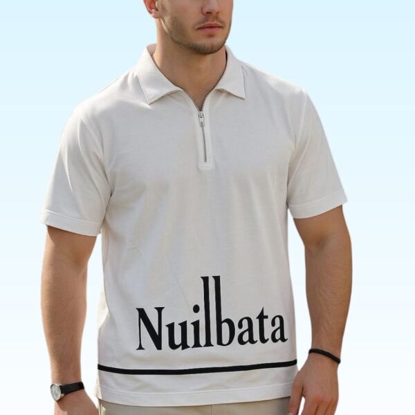 Zipped Polo Color Nuilbata Printed T-shirts - Image 2