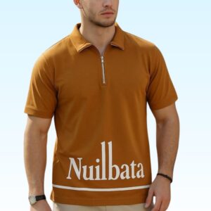 Zipped Polo Color Nuilbata Printed T-shirts