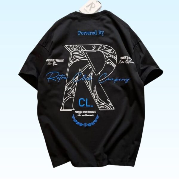 Front Back R Printed Drop Shoulder T-shirts