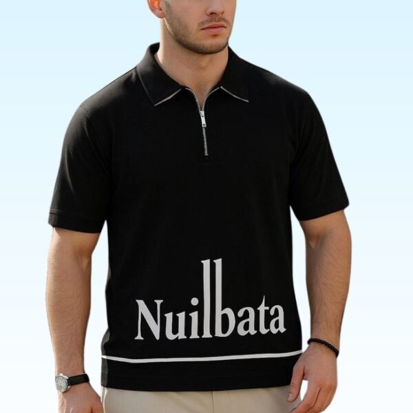 Zipped Polo Color Nuilbata Printed T-shirts - Image 3