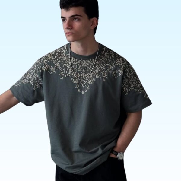 Neck Shoulder Printed Drop Shoulder branded t shirts