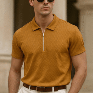 Zip Style texture Tshirt