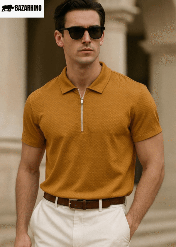 Zip Style texture Tshirt